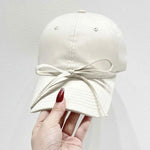 Bow Solid Color Baseball Cap Cream One Size for a perfect OOTD – dress to impress outfits from Amexza
