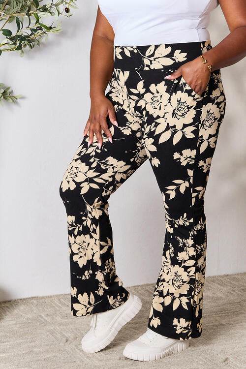 Heimish Full Size High Waist Floral Flare Pants for a perfect OOTD – dress to impress outfits from Amexza