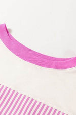 Striped Round Neck Three-Quarter Sleeve Mini Dress for a perfect OOTD – dress to impress outfits from Amexza