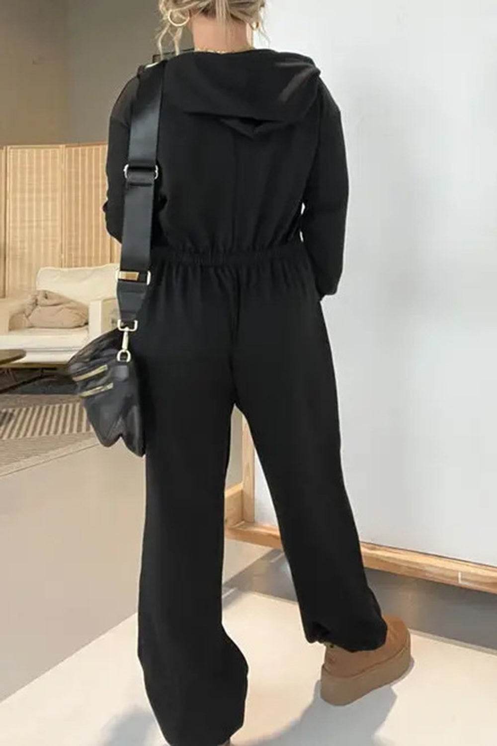 Full Size Drawstring Long Sleeve Jumpsuit for a perfect OOTD – dress to impress outfits from Amexza