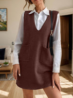 V-Neck Sleeveless Sweater Dress with Pockets for a perfect OOTD – dress to impress outfits from Amexza