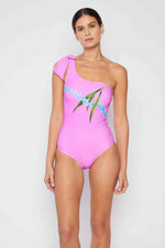Marina West Swim Vacay Mode One Shoulder Swimsuit in Carnation Pink for a perfect OOTD – dress to impress outfits from Amexza