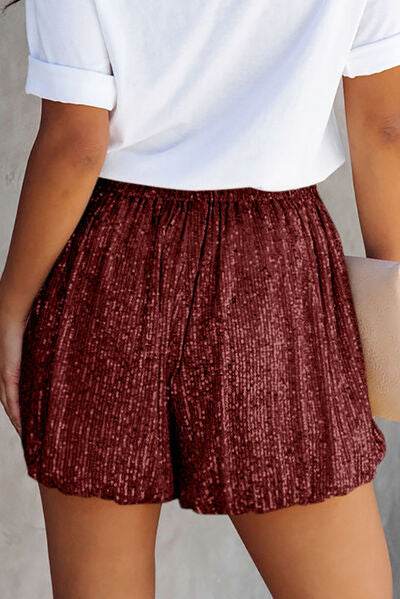 Sequin Elastic Waist Shorts for a perfect OOTD – dress to impress outfits from Amexza