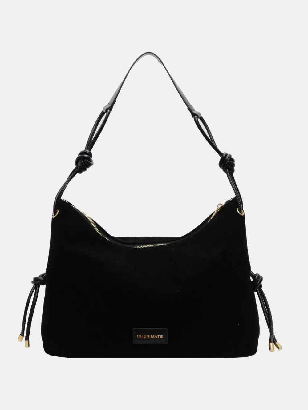 Suede Large Shoulder Bag Black One Size for a perfect OOTD – dress to impress outfits from Amexza