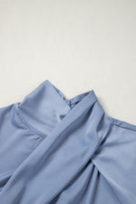 Cutout Turtleneck Long Sleeve Blouse - Amexza