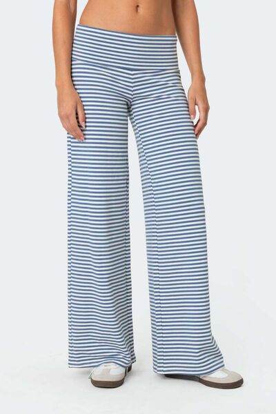 Striped Wide Leg Pants Light Blue for a perfect OOTD – dress to impress outfits from Amexza