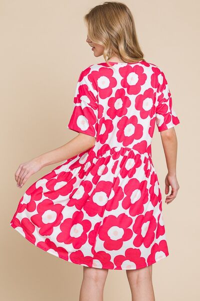 BOMBOM Flower Print Ruched Dress for a perfect OOTD – dress to impress outfits from Amexza