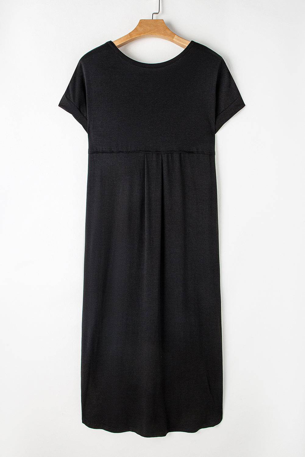 Slit Round Neck Short Sleeve Maxi Dress - Amexza