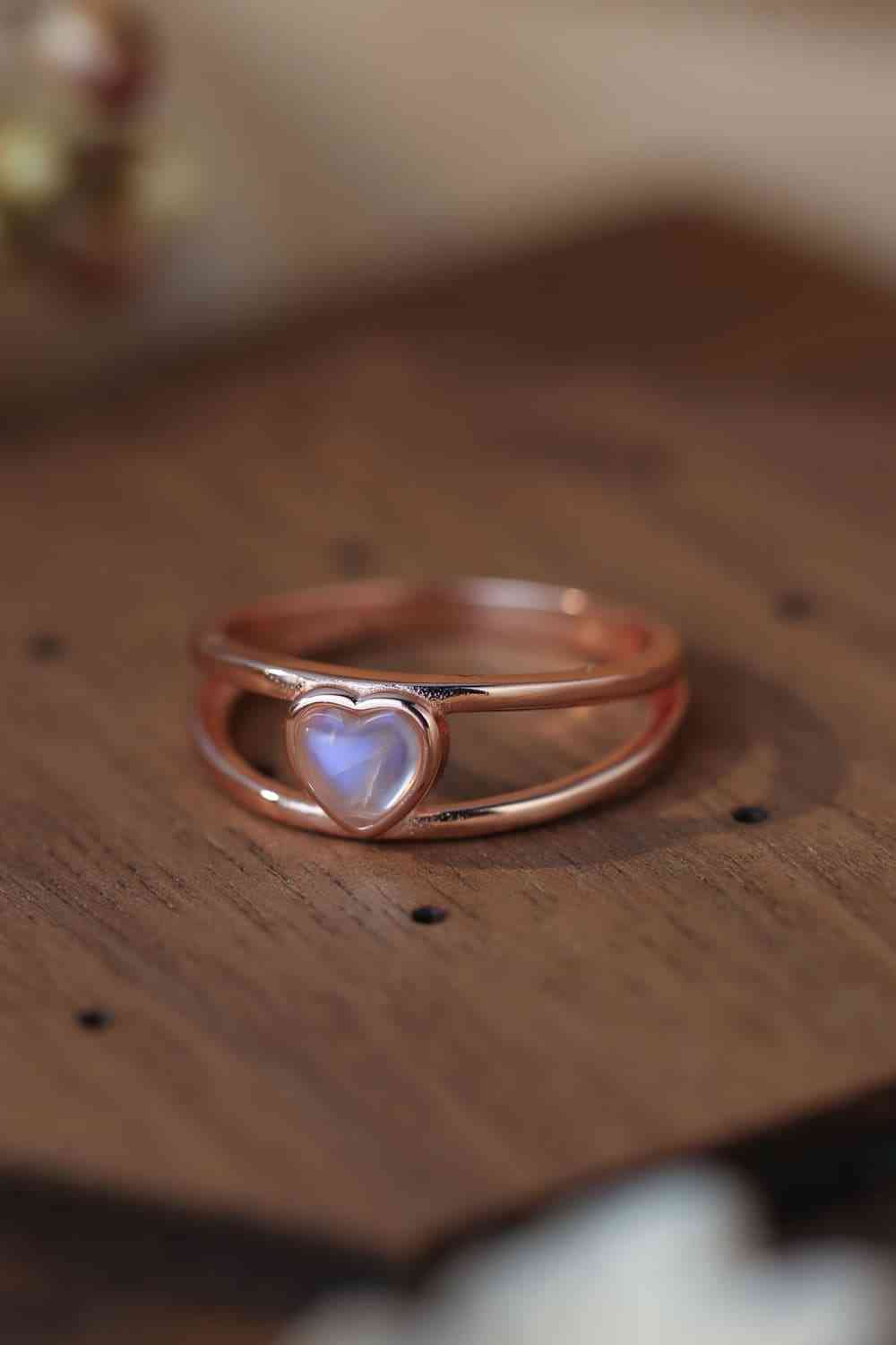 Moonstone Heart 925 Sterling Silver Ring for a perfect OOTD – dress to impress outfits from Amexza