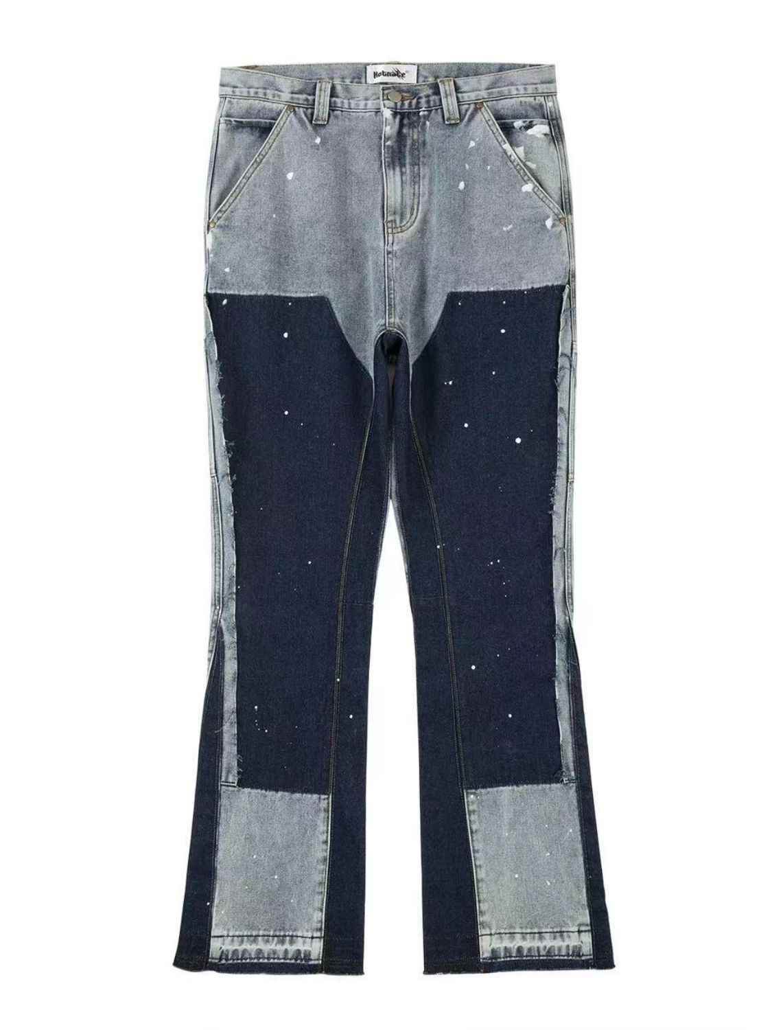 Men's Contrast Washed Bootcut Jeans Navy for a perfect OOTD – dress to impress outfits from Amexza