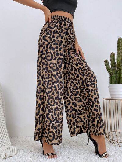 Printed Elastic Waist Wide Leg Pants for a perfect OOTD – dress to impress outfits from Amexza