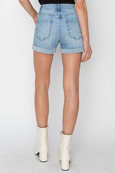 RISEN Distressed Mid-Rise Waist Denim Shorts for a perfect OOTD – dress to impress outfits from Amexza