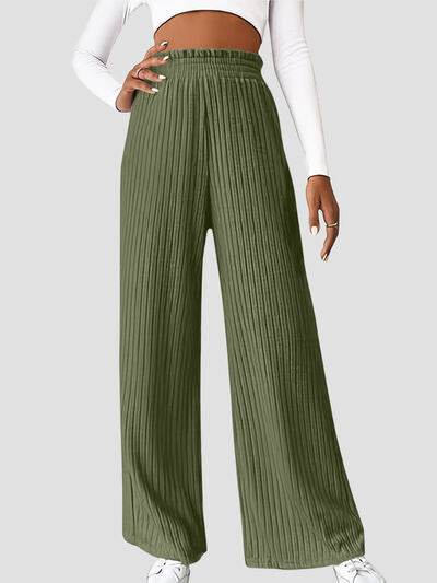 Ribbed High Waist Pants Matcha Green for a perfect OOTD – dress to impress outfits from Amexza