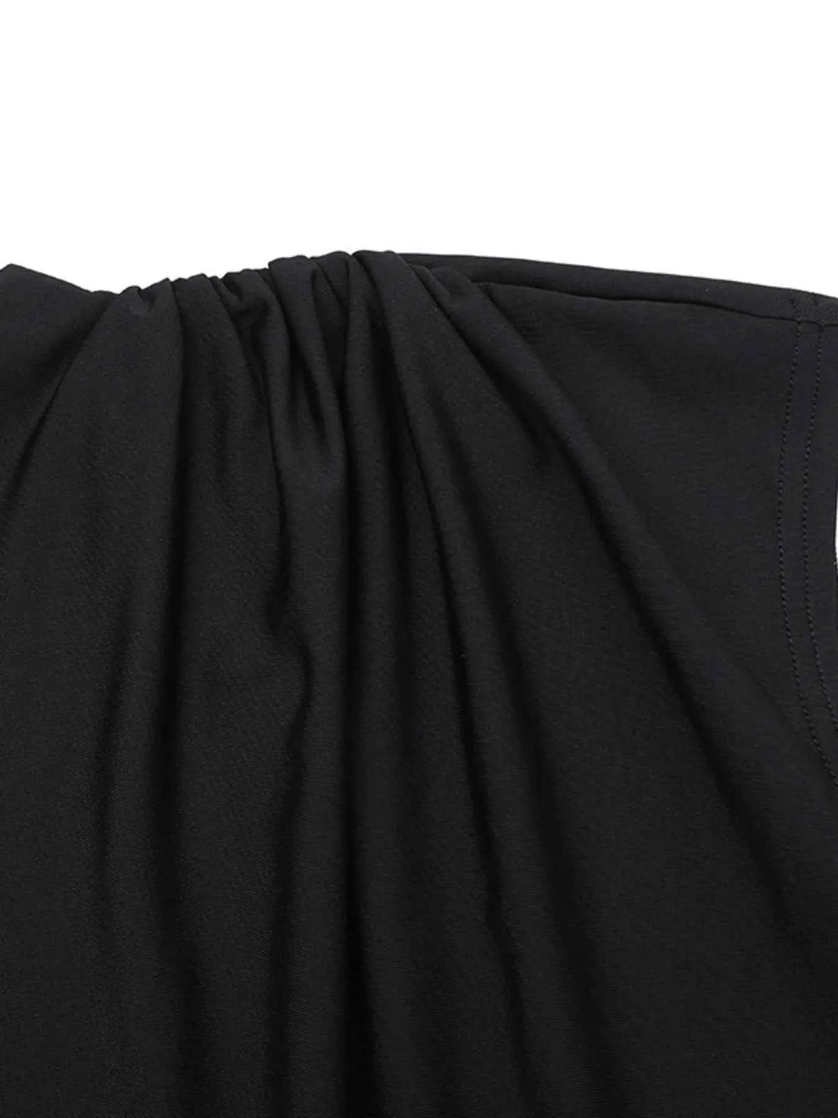 Ruched Slit Cap Sleeve Maxi Dress