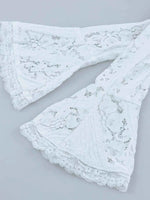 Lace Off-Shoulder Flounce Sleeve Maxi Dress