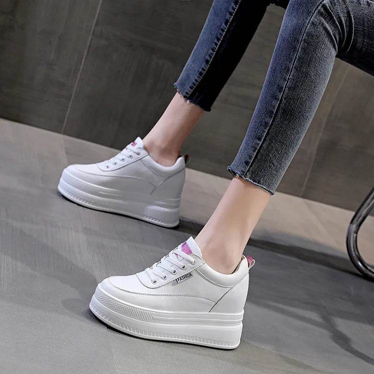 Lace Up Round Toe Platform Sneakers Pink for a perfect OOTD – dress to impress outfits from Amexza