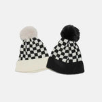Checkered Knit Hat with Pompom for a perfect OOTD – dress to impress outfits from Amexza