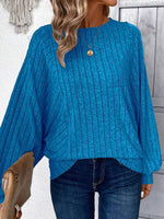 Plus Size Round Neck Batwing Sleeve T-Shirt - Amexza