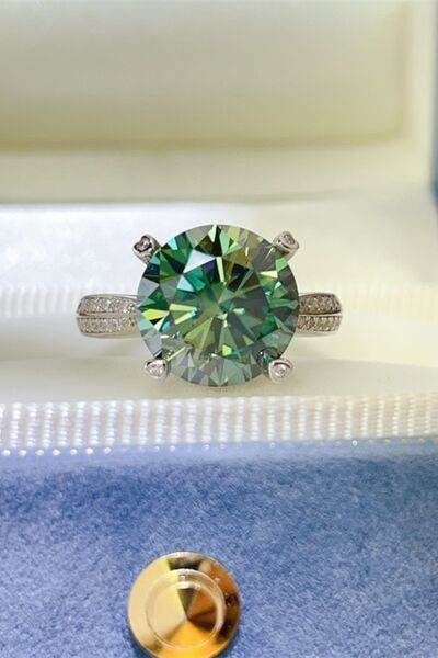 5 Carat Moissanite 925 Sterling Silver Ring Dark Green for a perfect OOTD – dress to impress outfits from Amexza