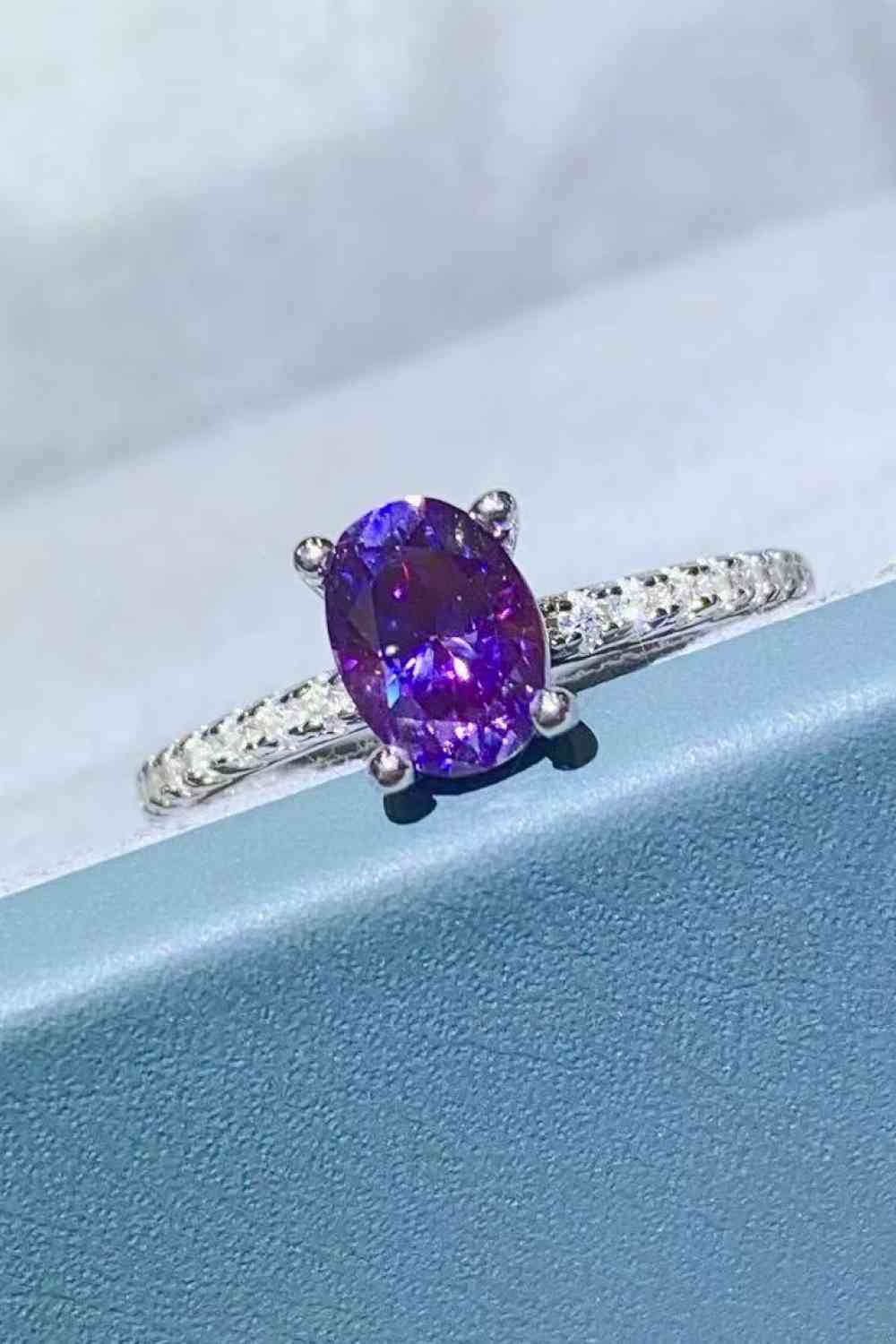 1 Carat Purple Moissanite 4-Prong Ring for a perfect OOTD – dress to impress outfits from Amexza