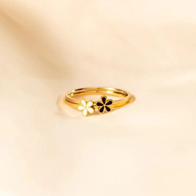 925 Sterling Silver Enamel Flower Ring for a perfect OOTD – dress to impress outfits from Amexza