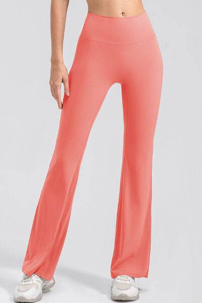 High Waist Straight Active Pants - Amexza