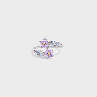 Flower Shape Inlaid Zircon 925 Sterling Silver Ring Silver 7 for a perfect OOTD – dress to impress outfits from Amexza