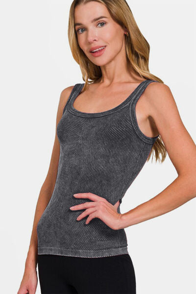 Zenana Ribbed Scoop Neck Tank for a perfect OOTD – dress to impress outfits from Amexza