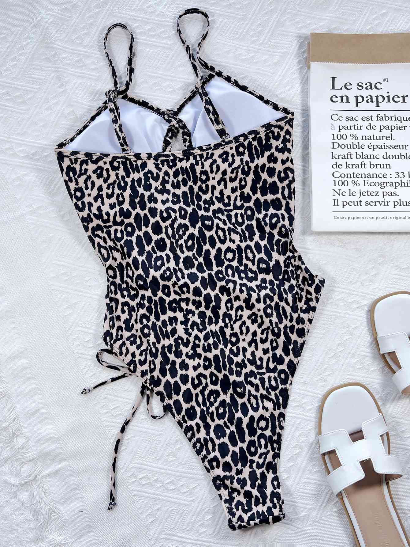 Leopard Cutout Tied One-Piece Swimsuit for a perfect OOTD – dress to impress outfits from Amexza