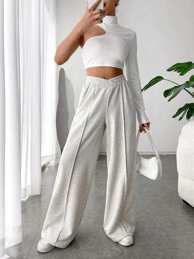 Elastic Waist Wide Leg Pants for a perfect OOTD – dress to impress outfits from Amexza