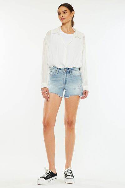 Kancan High Rise Side Slit Denim Shorts for a perfect OOTD – dress to impress outfits from Amexza