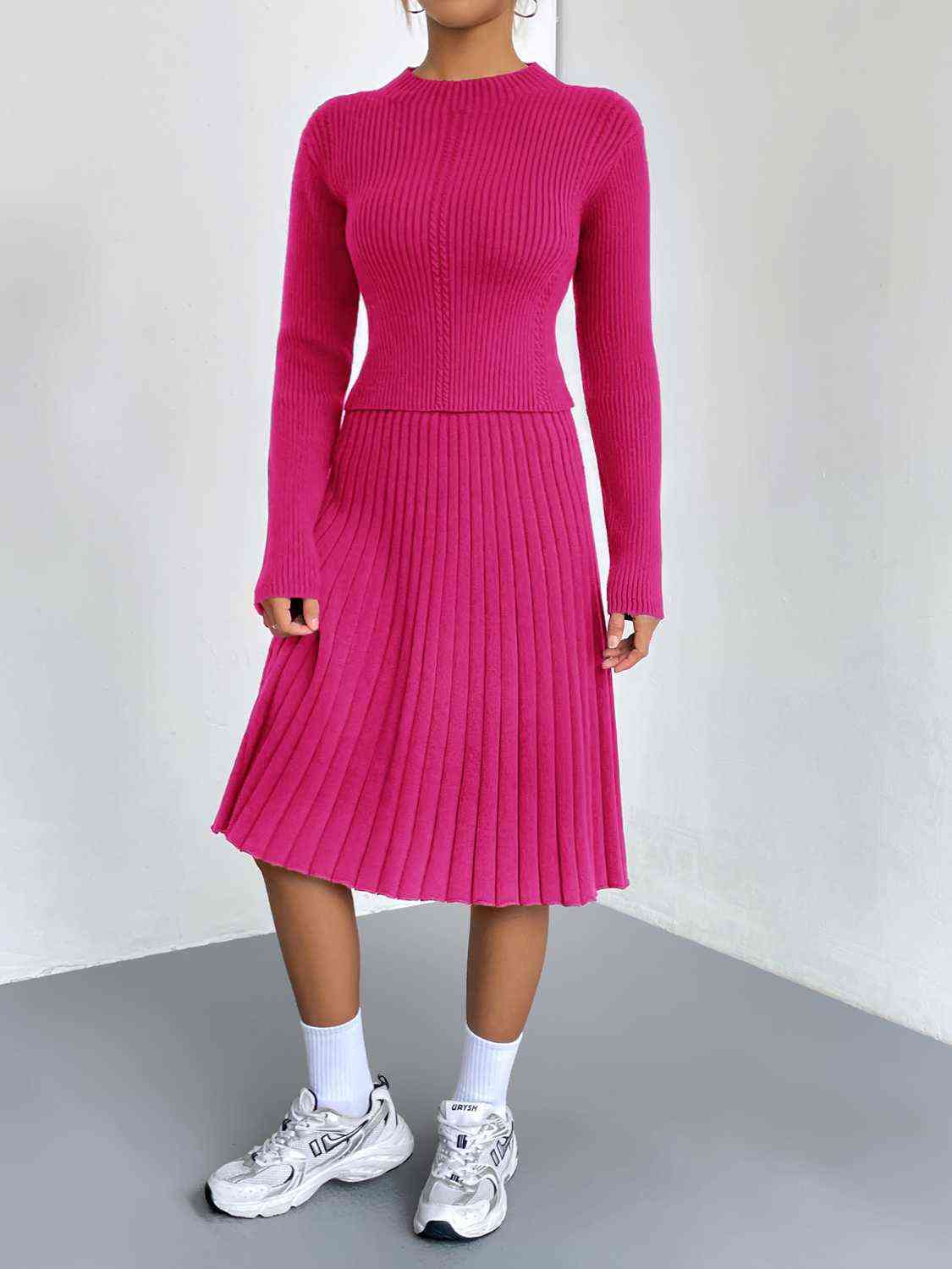 Rib-Knit Sweater and Skirt Set for a perfect OOTD – dress to impress outfits from Amexza