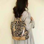 Leopard PU Leather Backpack Bag Camel One Size for a perfect OOTD – dress to impress outfits from Amexza