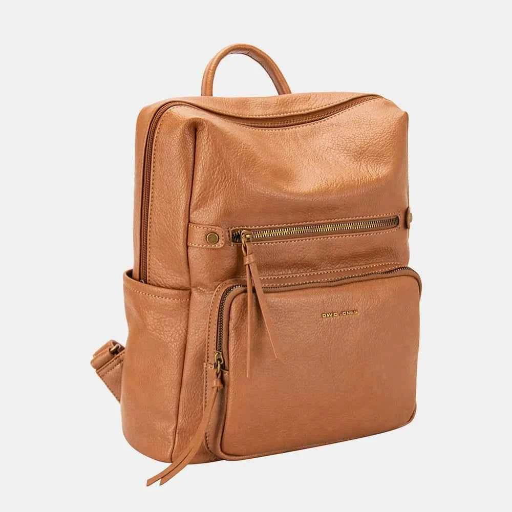 David Jones PU Leather Backpack Bag Cognac One Size for a perfect OOTD – dress to impress outfits from Amexza