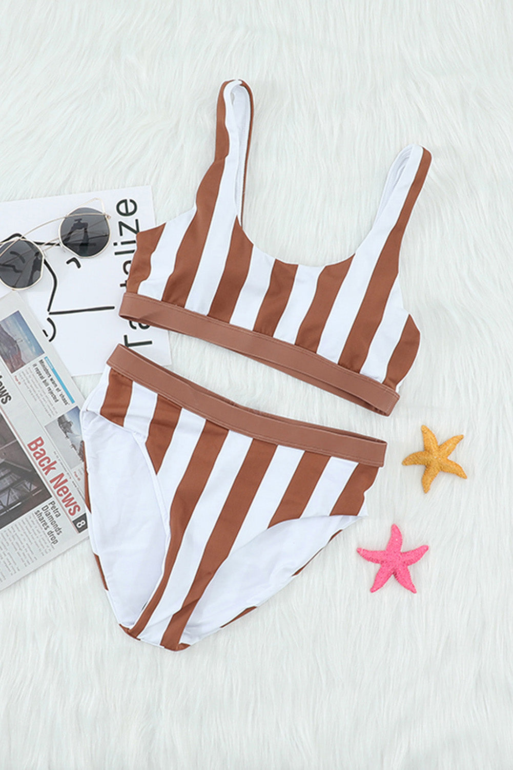 Striped Tank High Waist Bikini for a perfect OOTD – dress to impress outfits from Amexza