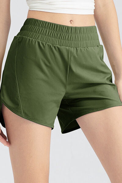 Elastic Waist Active Shorts Matcha Green for a perfect OOTD – dress to impress outfits from Amexza