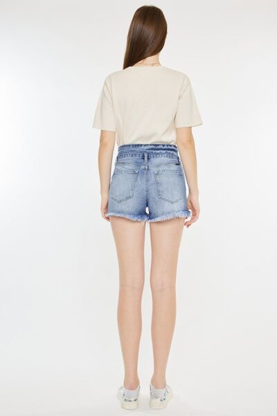 Kancan High Rise Frayed Hem Denim Shorts for a perfect OOTD – dress to impress outfits from Amexza