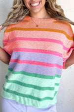 Striped Round Neck Half Sleeve Sweater Stripe for a perfect OOTD – dress to impress outfits from Amexza