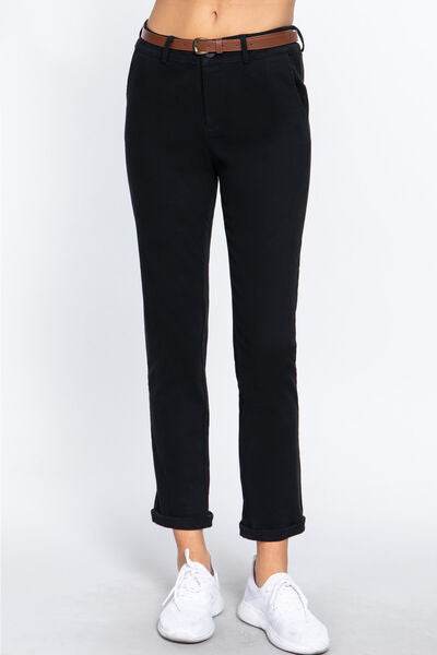 ACTIVE BASIC Cotton-Span Twill Straight Pants for a perfect OOTD – dress to impress outfits from Amexza