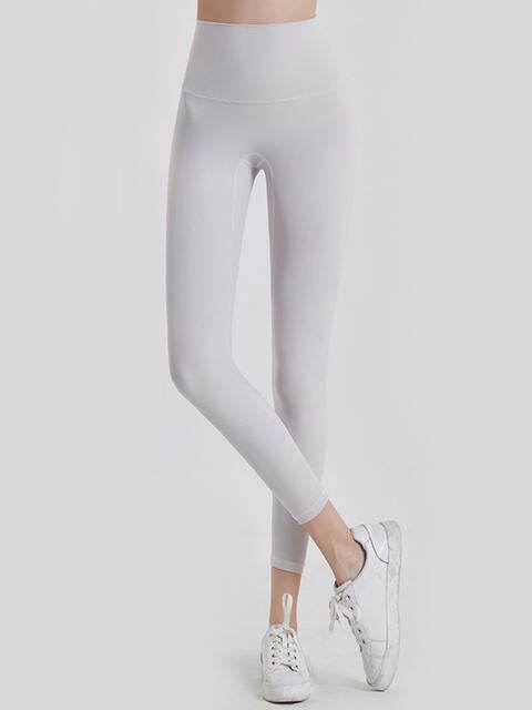 Wide Waistband Sports Leggings - Amexza