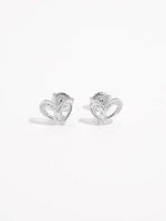 925 Sterling Silver Inlaid Zircon Heart Earrings for a perfect OOTD – dress to impress outfits from Amexza