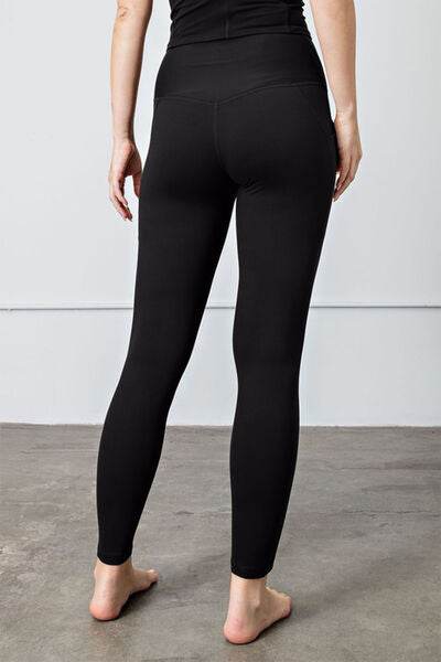 Faith Apparel High Waist Wide Waistband Leggings - Amexza