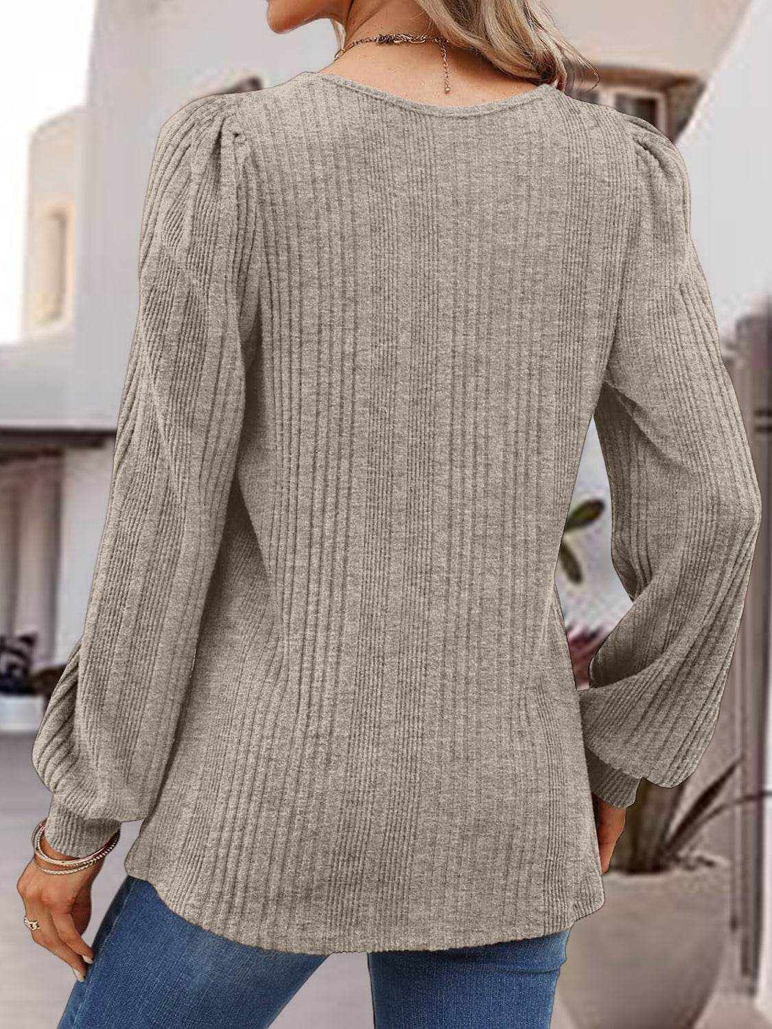 Square Neck Long Sleeve Top for a perfect OOTD – dress to impress outfits from Amexza