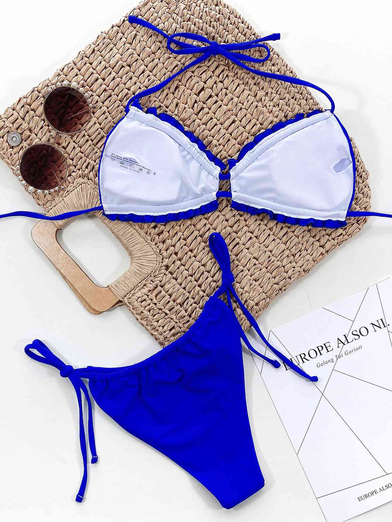 Frill Trill Halter Neck Bikini Set for a perfect OOTD – dress to impress outfits from Amexza