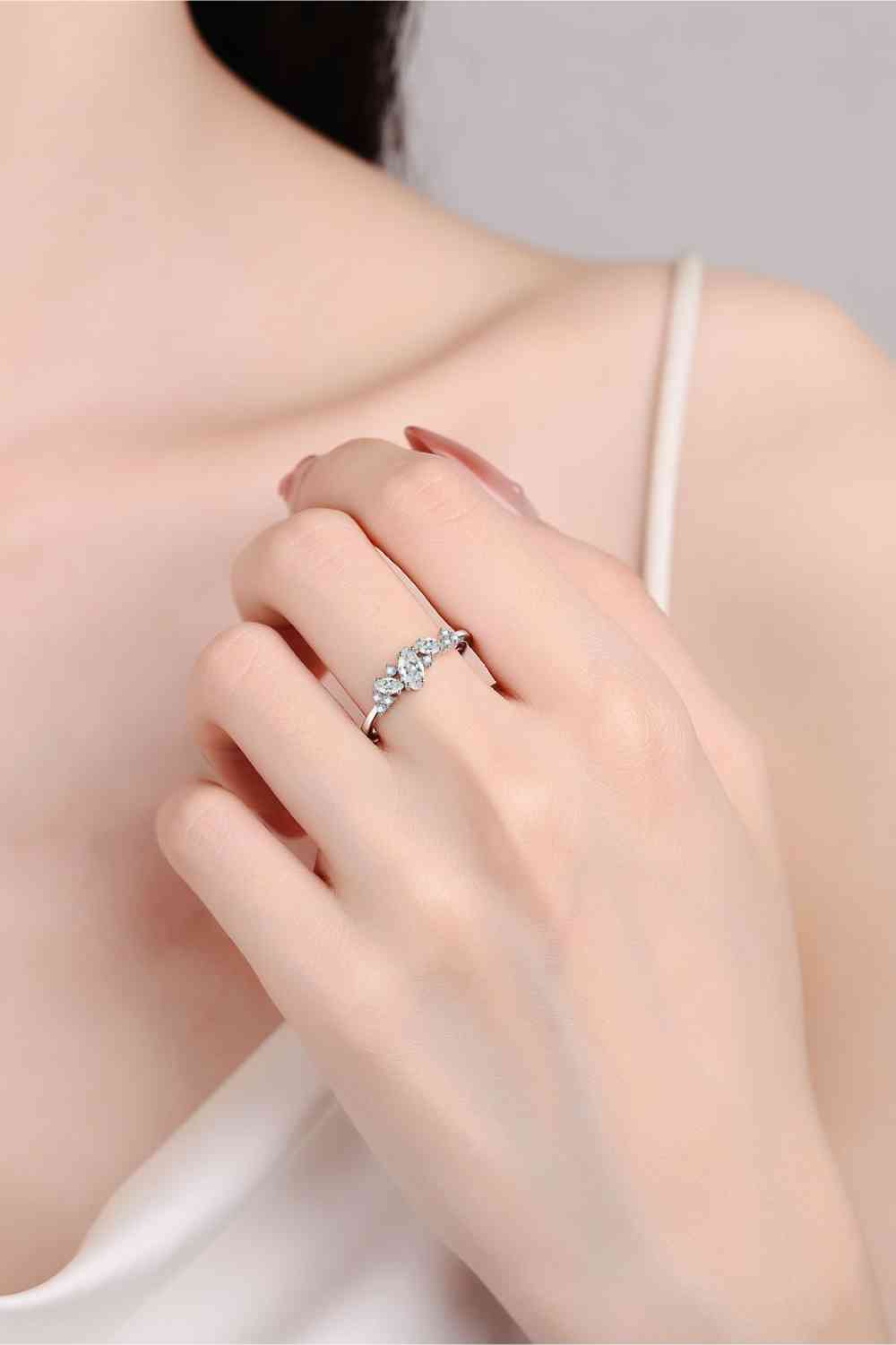 Adored Moissanite Rhodium-Plated Ring Silver for a perfect OOTD – dress to impress outfits from Amexza