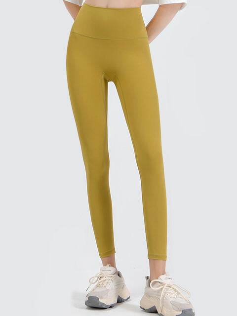 Wide Waistband Sports Leggings - Amexza