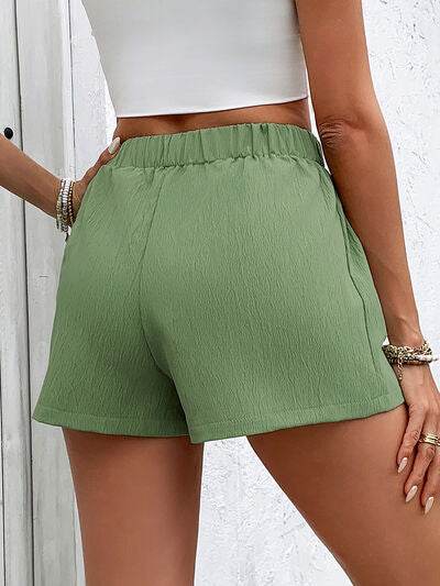 Perfee Tied Elastic Waist Shorts with Pockets for a perfect OOTD – dress to impress outfits from Amexza