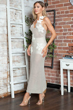 Crochet Flower Halter Neck Knit Dress for a perfect OOTD – dress to impress outfits from Amexza