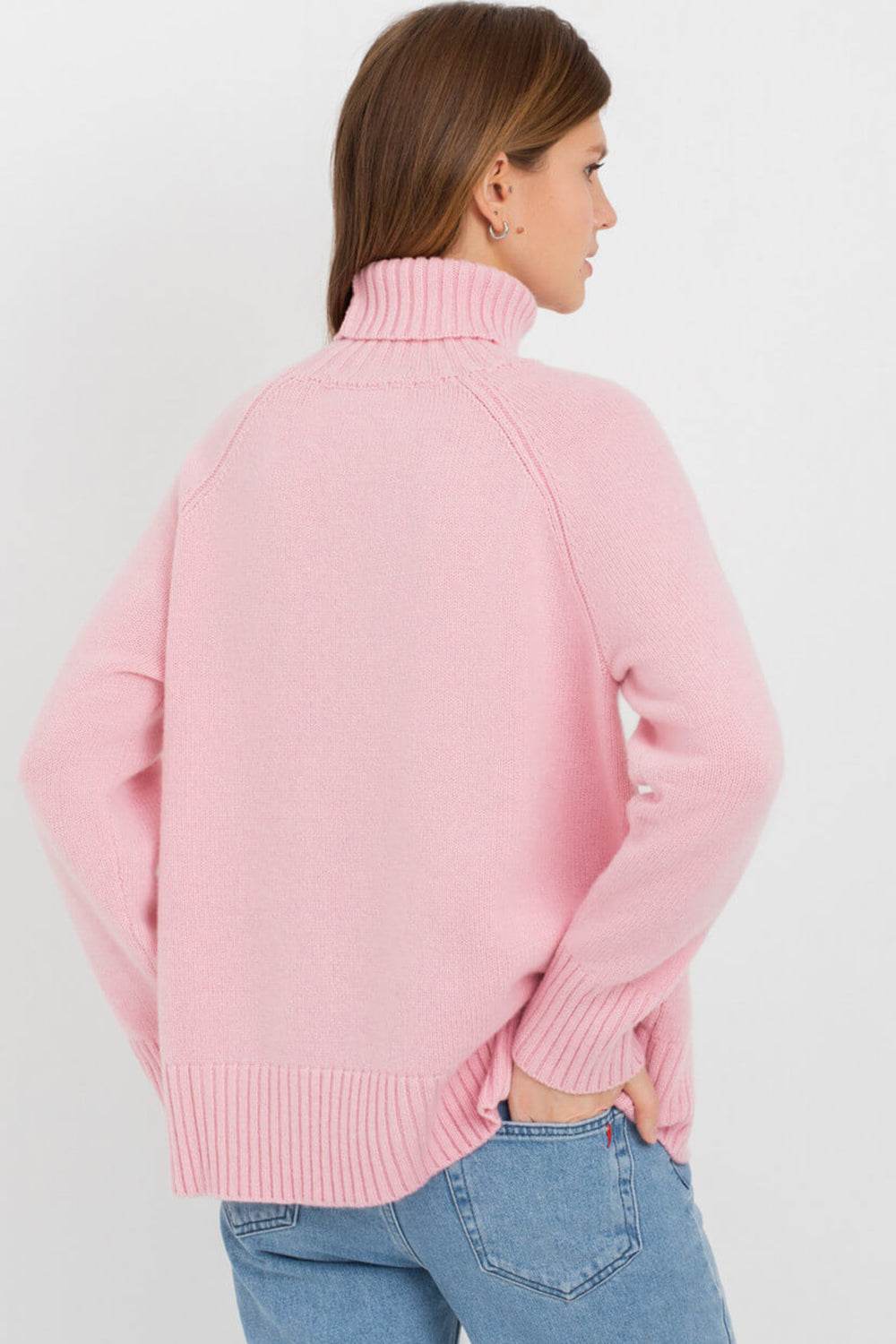 Turtle Neck Raglan Sleeve Sweater - Amexza