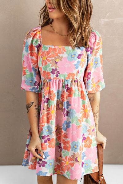 Printed Half Sleeve Mini Dress Multicolor for a perfect OOTD – dress to impress outfits from Amexza